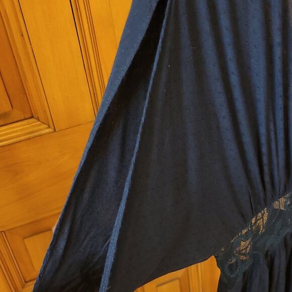 Dance & Marvel Black Lace Tie‑Front Duster Cover‑Up M Sheer Kimono - Picture 6 of 13